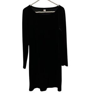 Old Navy Dress Womens Medium Black Velvet Long Sleeve Mini whimsigoth festival